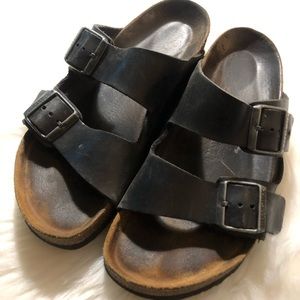 Black leather Birkenstock